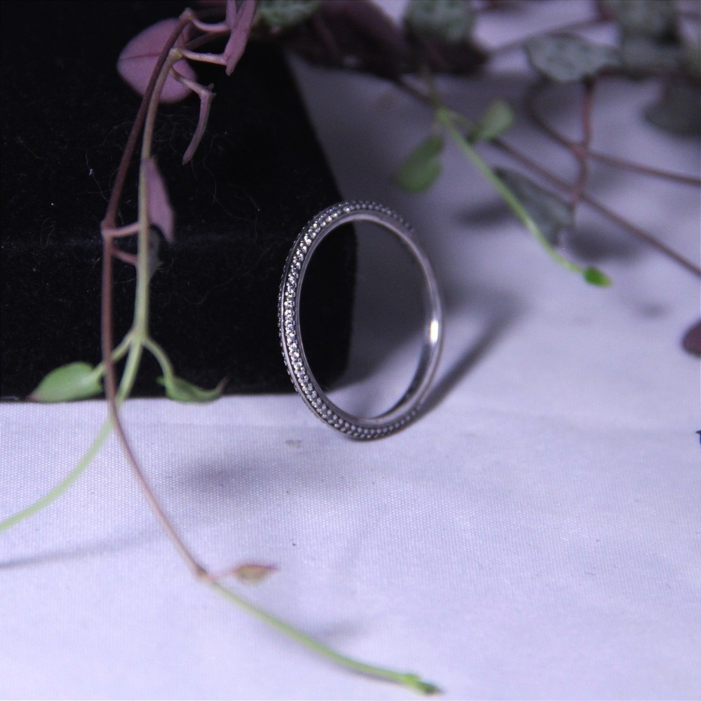 Pandora Hearts of Pandora Band Ring Sterling Silver CZ Pavé Size 11 190963CZ